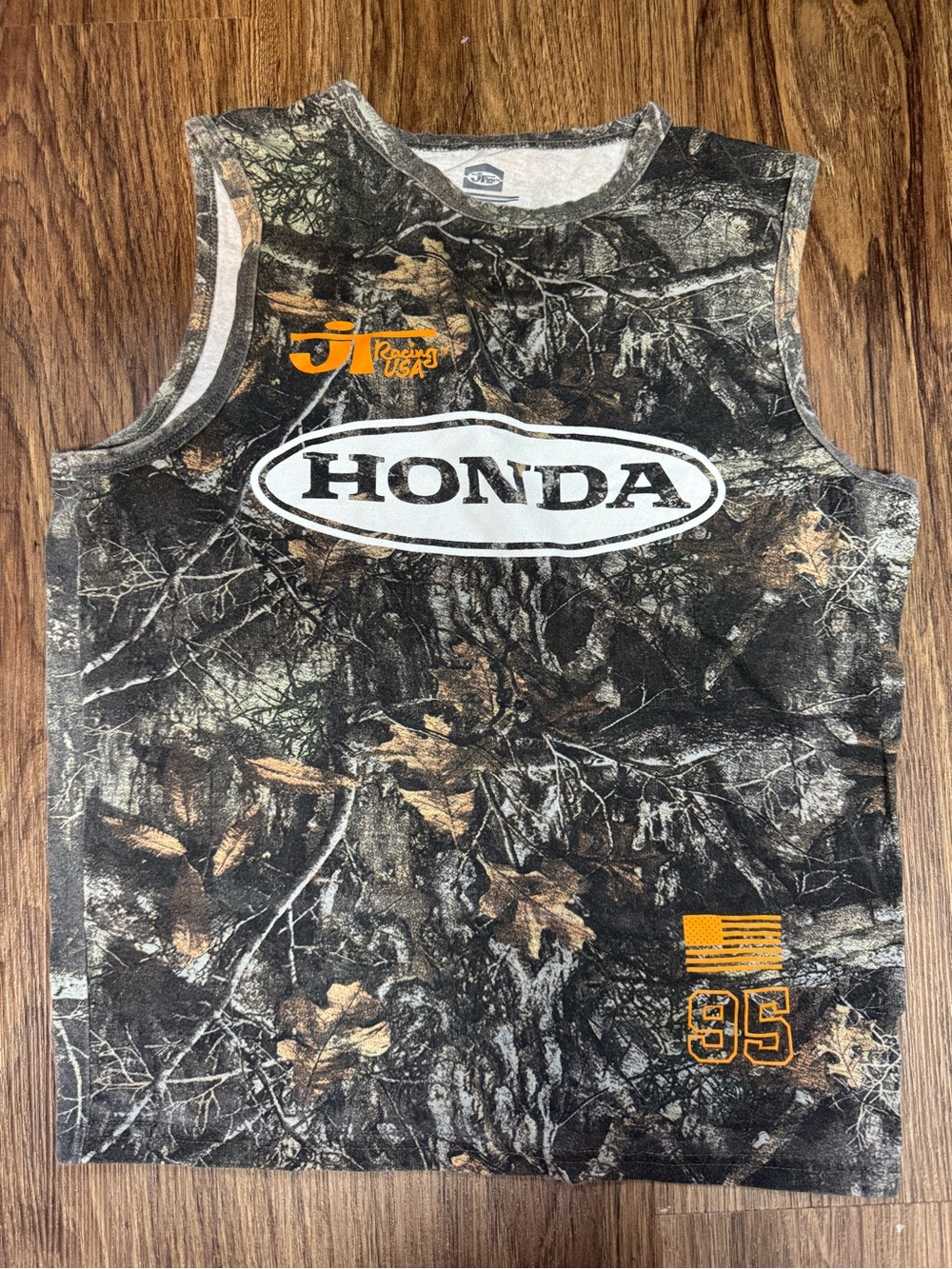 Honda Camouflage Graphic Tank Top - Green/Brown